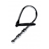 Серебристый уретральный плаг-бусины TOYFA Metal с мягким фиксириющим кольцом - ToyFa - купить с доставкой в Оренбурге