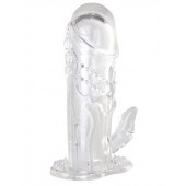 Прозрачная гелевая насадка с клиторальным отростком - 13 см. - Toyfa Basic - в Оренбурге купить с доставкой