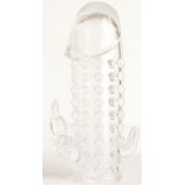 Гелевая прозрачная насадка с 2 отростками - 13 см. - Toyfa Basic - в Оренбурге купить с доставкой