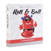 Стимулирующий презерватив-насадка Roll   Ball Strawberry - Sitabella - купить с доставкой в Оренбурге