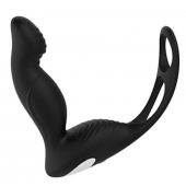 Черный вибромассажер простаты P-PLEASER W ERECTION ENHANCE - Dream Toys - в Оренбурге купить с доставкой