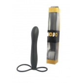 Черная насадка на пенис для двойной стимуляции Mojo BlackJack - 15 см. - Seven Creations - в Оренбурге купить с доставкой