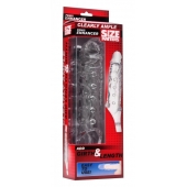 Прозразная закрытая насадка на пенис с поддержкой мошонки Clearly Ample Penis Enhancer - 22 см. - XR Brands - в Оренбурге купить с доставкой