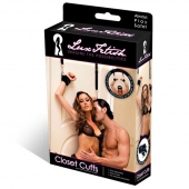 Черные фиксаторы с креплением к двери - Lux Fetish - купить с доставкой в Оренбурге