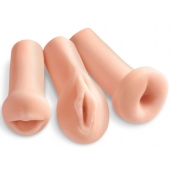 Комплект из 3 мастурбаторов All 3 Holes: вагина, анус, ротик - Pipedream - в Оренбурге купить с доставкой