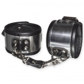 Эффектные серебристо-черные наручники с металлическим блеском - Sitabella - купить с доставкой в Оренбурге