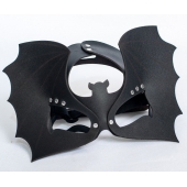 Черная кожаная маска на глаза  Летучая мышь - Sitabella - купить с доставкой в Оренбурге