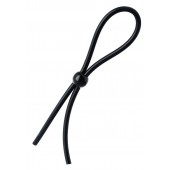 Черное лассо на пенис с одной бусиной - A-toys - в Оренбурге купить с доставкой