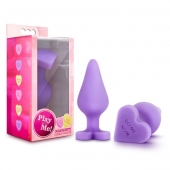 Фиолетовая анальная пробка Naughty Candy Heart Do Me Now - 8,9 см. - Blush Novelties - купить с доставкой в Оренбурге