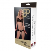 Красно-чёрные наручники на металлической цепочке - Blush Novelties - купить с доставкой в Оренбурге