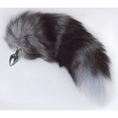 Серебристая анальная пробка с пушистым хвостом - Sitabella - купить с доставкой в Оренбурге