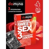 Презервативы для орального секса DOMINO Sweet Sex с ароматом клубничного коктейля  - 3 шт. - Domino - купить с доставкой в Оренбурге