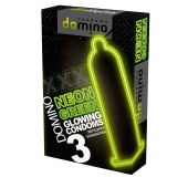 Презервативы DOMINO Neon Green со светящимся в темноте кончиком - 3 шт. - Domino - купить с доставкой в Оренбурге