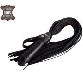 Черная плеть  Ковбой  с ручкой-фаллосом - 55 см. - Sitabella - купить с доставкой в Оренбурге