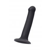 Черный фаллос на присоске Silicone Bendable Dildo M - 18 см. - Strap-on-me - купить с доставкой в Оренбурге