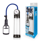 Прозрачная вакуумная помпа Sex Expert с манометром - Sex Expert - в Оренбурге купить с доставкой