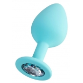 Мятная анальная втулка Brilliant с прозрачным кристаллом - 8 см. - ToyFa - купить с доставкой в Оренбурге