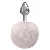 Серебристая анальная пробка с белым пушистым хвостиком Twinkle - Lola Games - купить с доставкой в Оренбурге