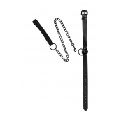 Черный ошейник Sin с поводком - Lola Games - купить с доставкой в Оренбурге