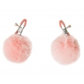 Зажимы на соски Angelic с розовыми меховыми шариками - Lola Games - купить с доставкой в Оренбурге