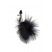 Зажимы на соски с черным пухом Euphoric - Lola Games - купить с доставкой в Оренбурге