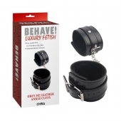 Черные оковы на ноги Obey Me Leather Ankle Cuffs - Chisa - купить с доставкой в Оренбурге