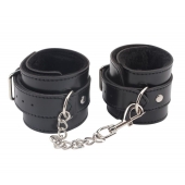 Черные оковы на ноги Obey Me Leather Ankle Cuffs - Chisa - купить с доставкой в Оренбурге