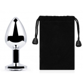 Серебристая анальная пробка с прозрачным стразом - 7,2 см. - Anal Jewelry Plug - купить с доставкой в Оренбурге