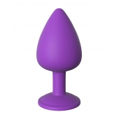 Фиолетовая анальная пробка со стразом Her Little Gem Large Plug - 9,5 см. - Pipedream - купить с доставкой в Оренбурге