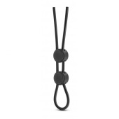 Черное двойное эрекционное лассо Silicone Double Loop Cock Ring - Blush Novelties - в Оренбурге купить с доставкой