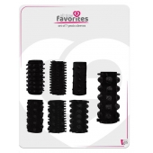 Набор из 7 черных насадок PENIS SLEEVES SET - Dream Toys - в Оренбурге купить с доставкой
