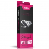 Серебристая плетка Struggle My Flogger с черной ручкой - 45 см. - Lovetoy - купить с доставкой в Оренбурге