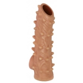 Телесная насадка с шипами и открытой головкой Nude Sleeve M - 12 см. - KOKOS - в Оренбурге купить с доставкой