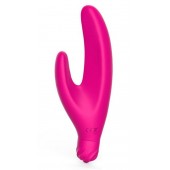 Розовый силиконовый вибратор с клиторальным отростком - 11,5 см. - Brazzers