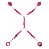 Ярко-розовый набор фиксаций на кровати Classic Bed Spreader - Lux Fetish - купить с доставкой в Оренбурге