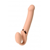Телесный безремневой вибрострапон Vibrating Bendable Strap-On L - Strap-on-me - купить с доставкой в Оренбурге