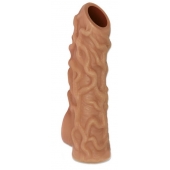 Телесная насадка с венками и открытой головкой Nude Sleeve S - 10 см. - KOKOS - в Оренбурге купить с доставкой