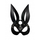 Черная кожаная маска зайки Miss Bunny - БДСМ Арсенал - купить с доставкой в Оренбурге