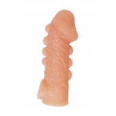 Телесная закрытая насадка с шишечками Cock Sleeve Size M - 15,6 см. - KOKOS - в Оренбурге купить с доставкой