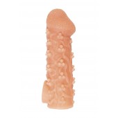 Телесная закрытая насадка с пучками шишечек Cock Sleeve Size S - 13,8 см. - KOKOS - в Оренбурге купить с доставкой