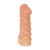 Телесная закрытая насадка с пучками шишечек Cock Sleeve Size L - 17,6 см. - KOKOS - в Оренбурге купить с доставкой