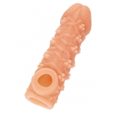 Телесная закрытая насадка с пучками шишечек Cock Sleeve Size L - 17,6 см. - KOKOS - в Оренбурге купить с доставкой