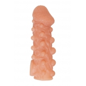 Телесная закрытая насадка с шариками Cock Sleeve Size S - 13,8 см. - KOKOS - в Оренбурге купить с доставкой