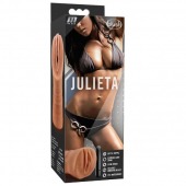 Мастурбатор-вагина цвета карамели Julieta с вибрацией - Blush Novelties - в Оренбурге купить с доставкой