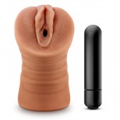 Мастурбатор-вагина цвета карамели Julieta с вибрацией - Blush Novelties - в Оренбурге купить с доставкой