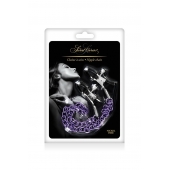Зажимы для сосков с фиолетовой цепочкой Sweet Caress Nipple Chain - Sweet Caress - купить с доставкой в Оренбурге