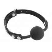 Черный силиконовый кляп-шарик на ремешках - Fetish Tentation - купить с доставкой в Оренбурге