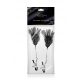 Зажимы для сосков с черными перьями Sweet Caress Feather Nipple Clumps - Sweet Caress - купить с доставкой в Оренбурге