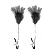 Зажимы для сосков с черными перьями Sweet Caress Feather Nipple Clumps - Sweet Caress - купить с доставкой в Оренбурге