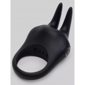 Черное эрекционное виброкольцо Sensation Rechargeable Vibrating Rabbit Love Ring - Fifty Shades of Grey - в Оренбурге купить с доставкой